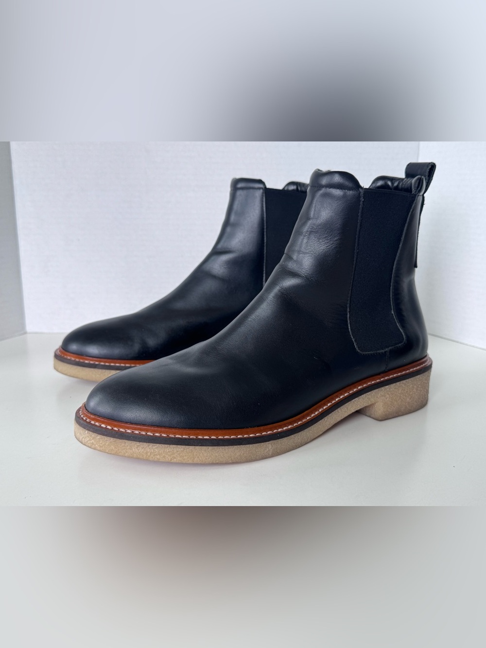 Everlane The Chelsea Boot Leather Black Women’s Size 9.5 - Picture 6 of 11